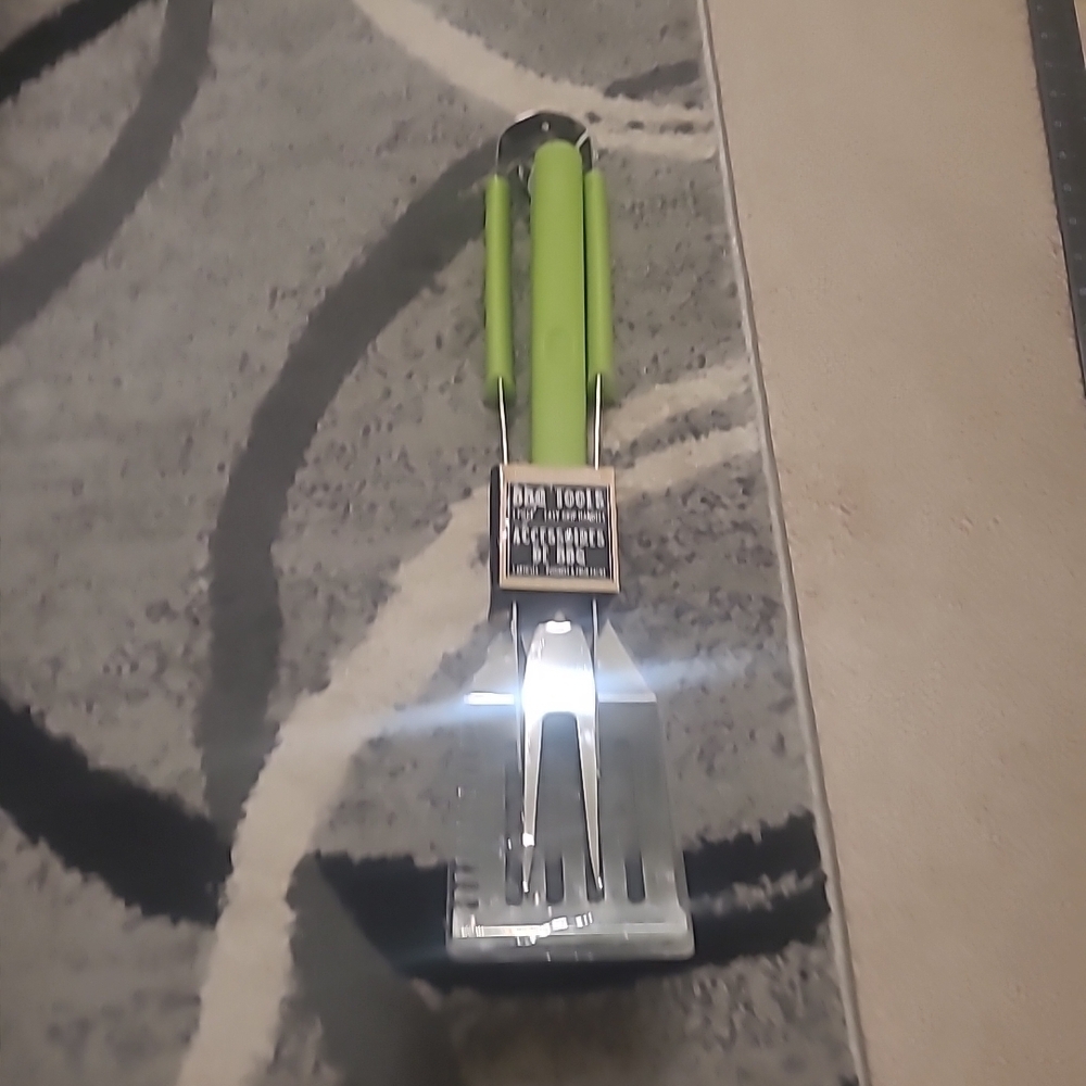 Stainless Steel BBQ Tool Set with Green Handles